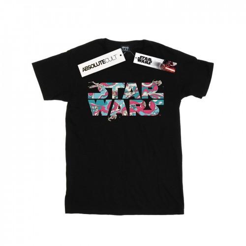 Star Wars jongens golvend schip logo T-shirt