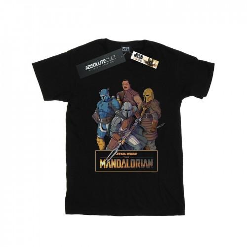 Star Wars Girls The Mandalorian Character Collage Cotton T-Shirt