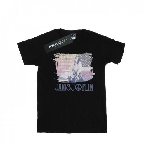 Pertemba FR - Apparel Janis Joplin katoenen T-shirt met kachelvlag voor meisjes