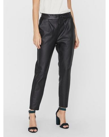 Vero Moda Imitatieleren broek VMEVA MR LOOSE STRING COATED PNT