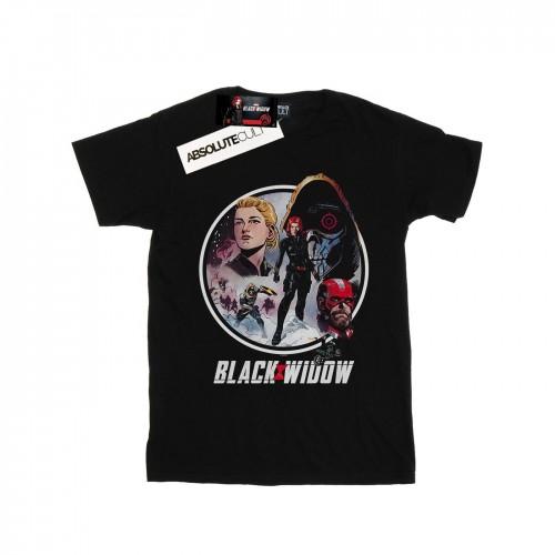 Marvel Girls Black Widow Movie Vintage Circle katoenen T-shirt