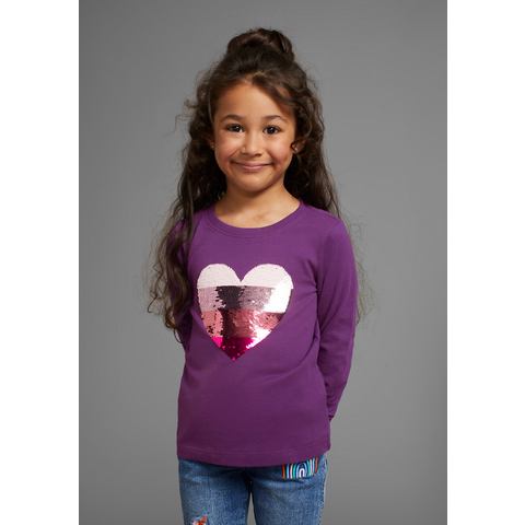 KIDSWORLD Shirt met lange mouwen , Met hart van keerbare pailletten