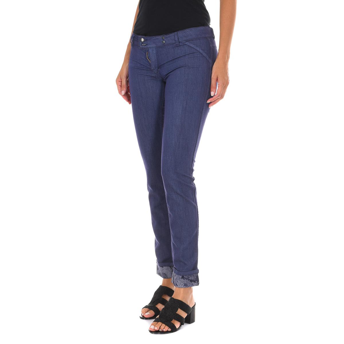 MET Pantalon reversible Largo con los bajos estrechos 10DBF0537-G208 mujer