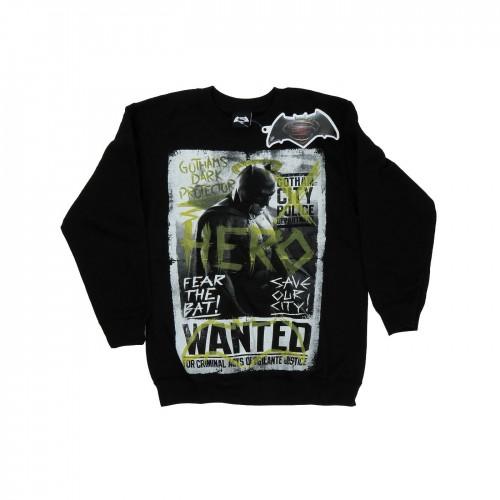 DC Comics Mens Batman v Superman Wanted Poster Sweatshirt