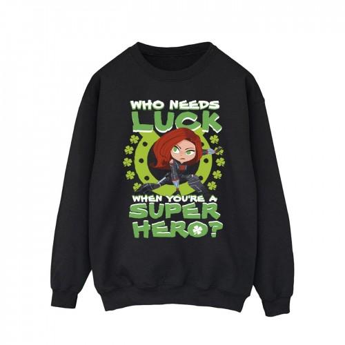 Marvel Heren St Patrick's Day Black Widow Luck Sweatshirt