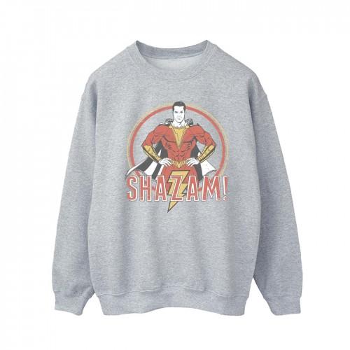 DC Comics Heren Shazam Retro Circle Distressed Sweatshirt