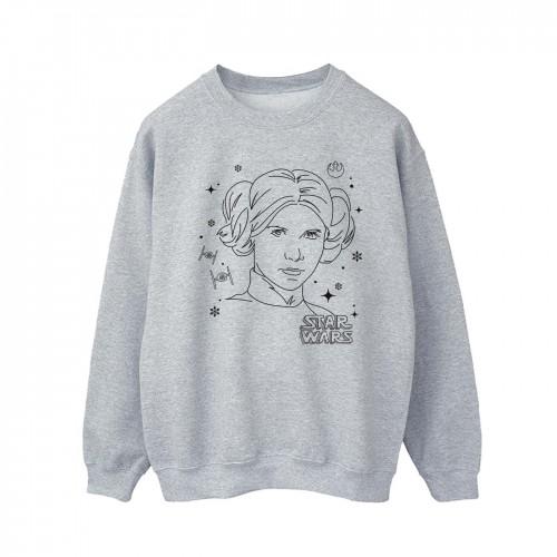 Star Wars Mens Episode IV: A New Hope Leia Christmas Sketch Sweatshirt