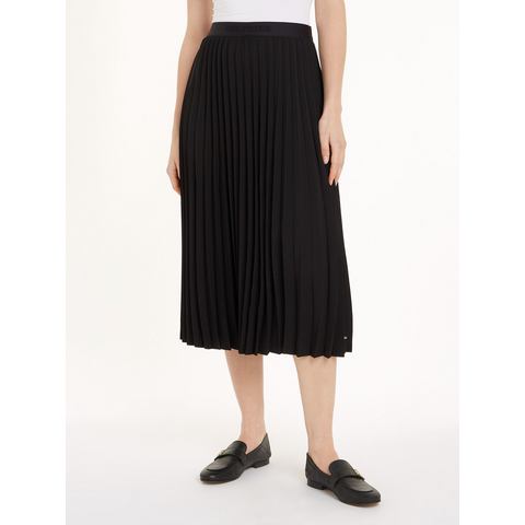 Tommy Hilfiger Plissérok FLUID TWILL PLEATED MIDI SKIRT