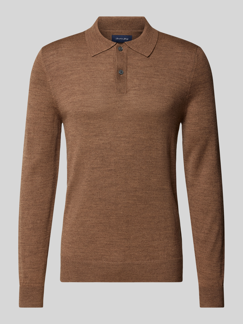 Christian Berg Men Slim fit gebreide pullover met polokraag