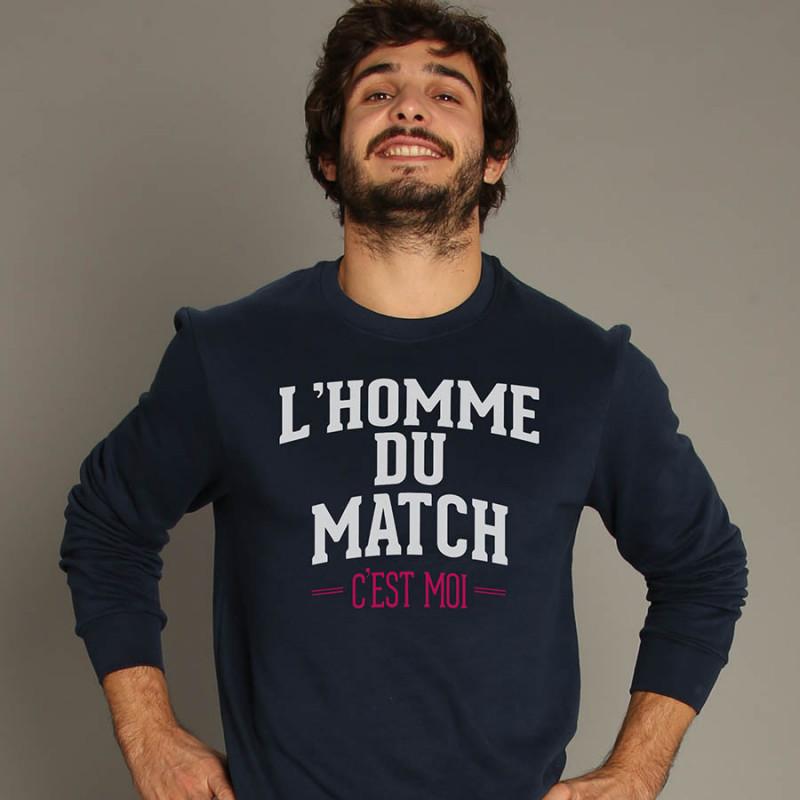 Le Roi du Tshirt Sweat Homme - L'HOMME DU MATCH C'EST MOI