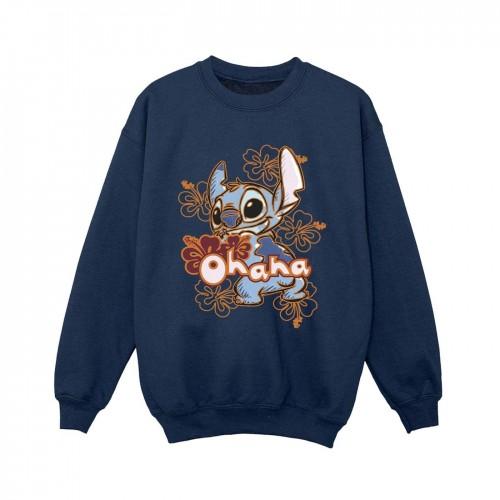 Disney jongens Lilo en Stitch Ohana oranje hibiscus sweatshirt