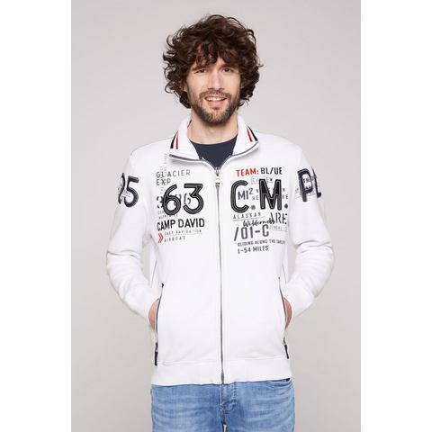 CAMP DAVID Hoodie met merk-applicaties