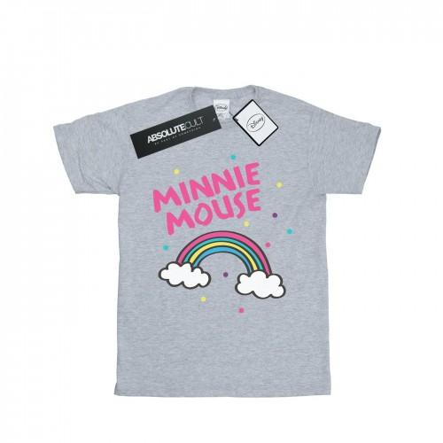 Disney meisjes Minnie Mouse katoenen T-shirt met regenboogstippen