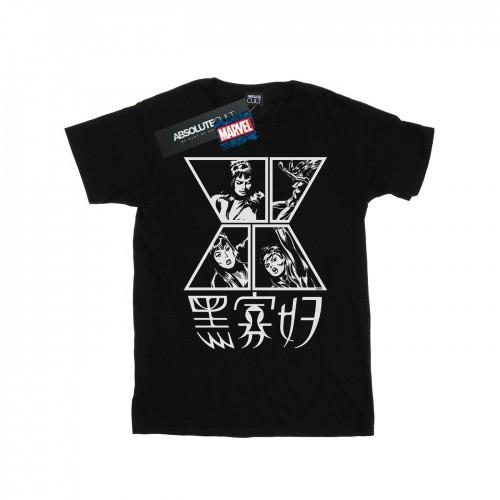 Marvel katoenen T-shirt met Black Widow-symbool voor meisjes