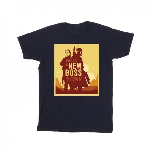 Star Wars Girls The Book Of Boba Fett New Boss Sun Silhouette Cotton T-Shirt