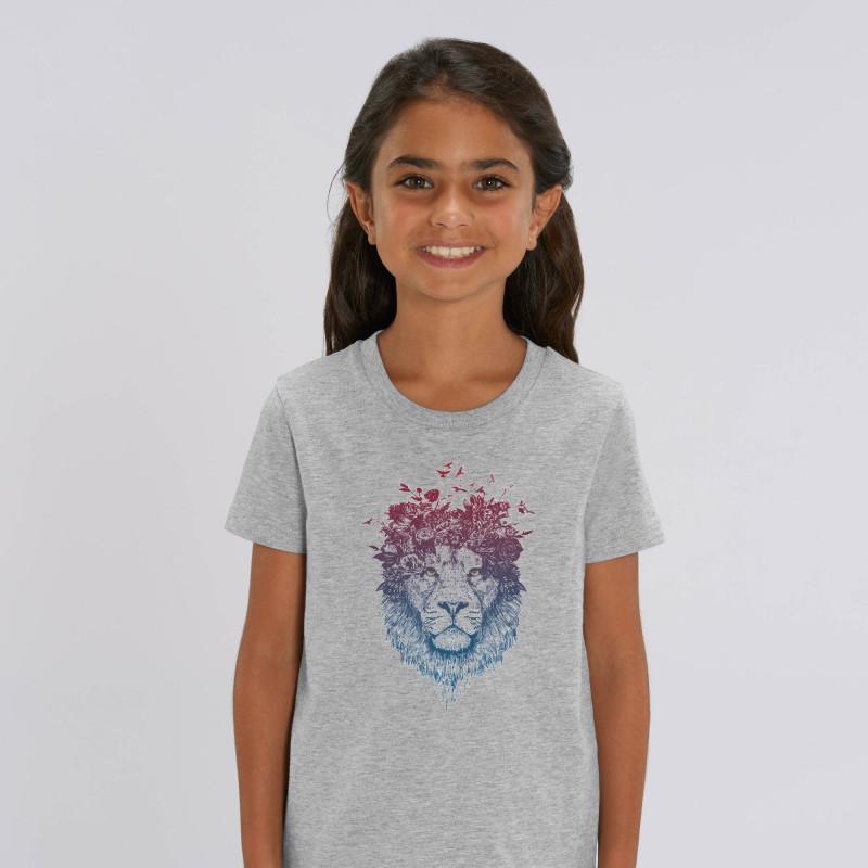 Le Roi du Tshirt Kinder T-shirt BLOEMEN LEEUW