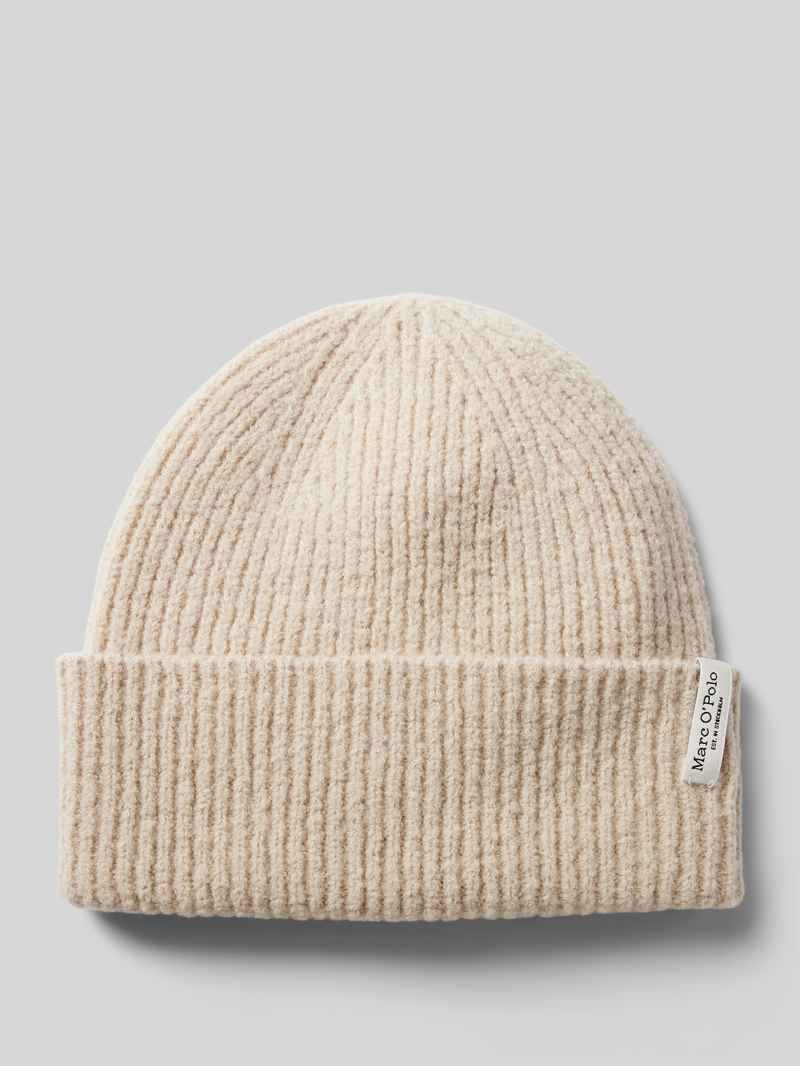 Marc O'Polo Beanie met scheerwol in riblook