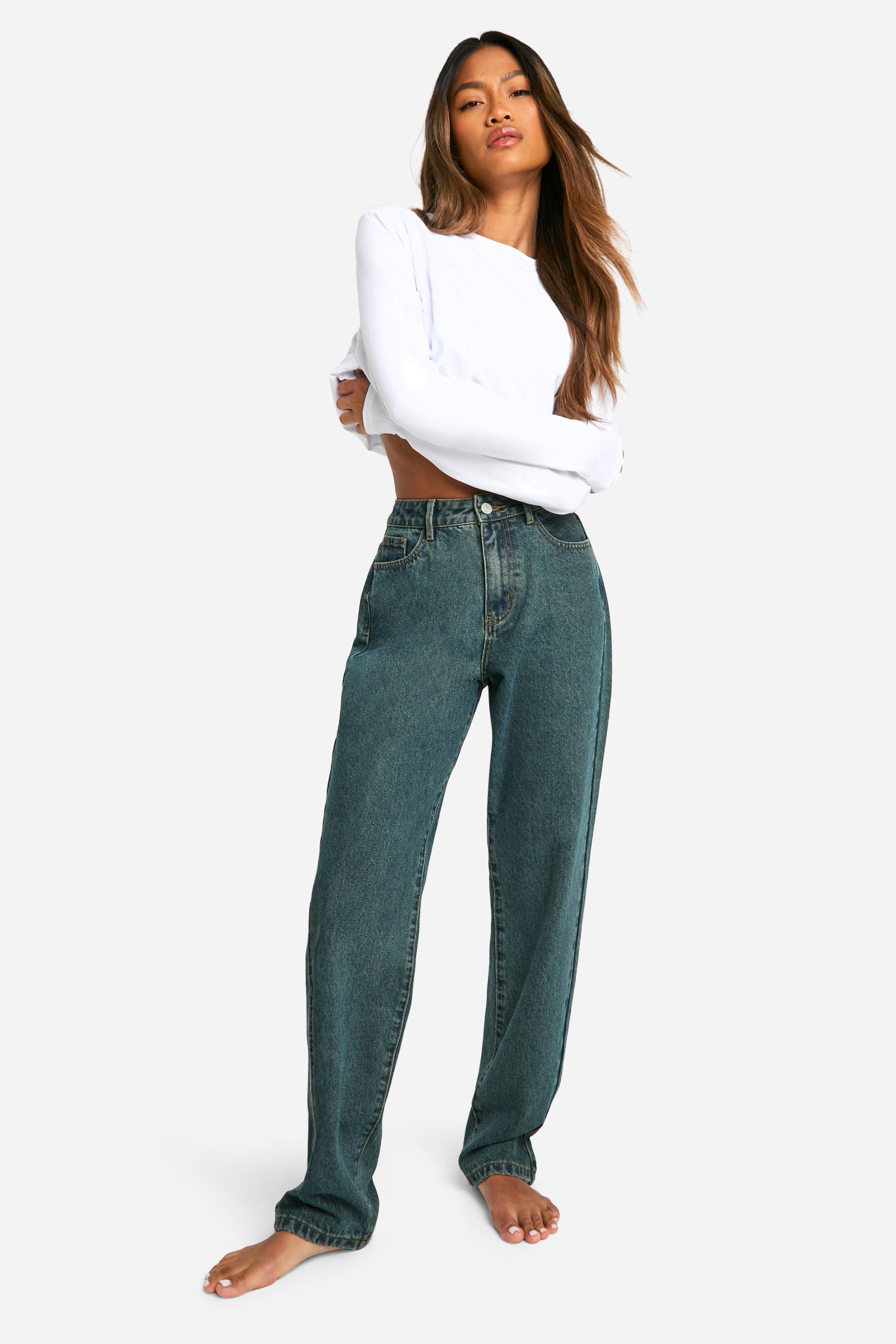 Boohoo Basic Jeans Met Rechte Pijpen, Vintage Wash