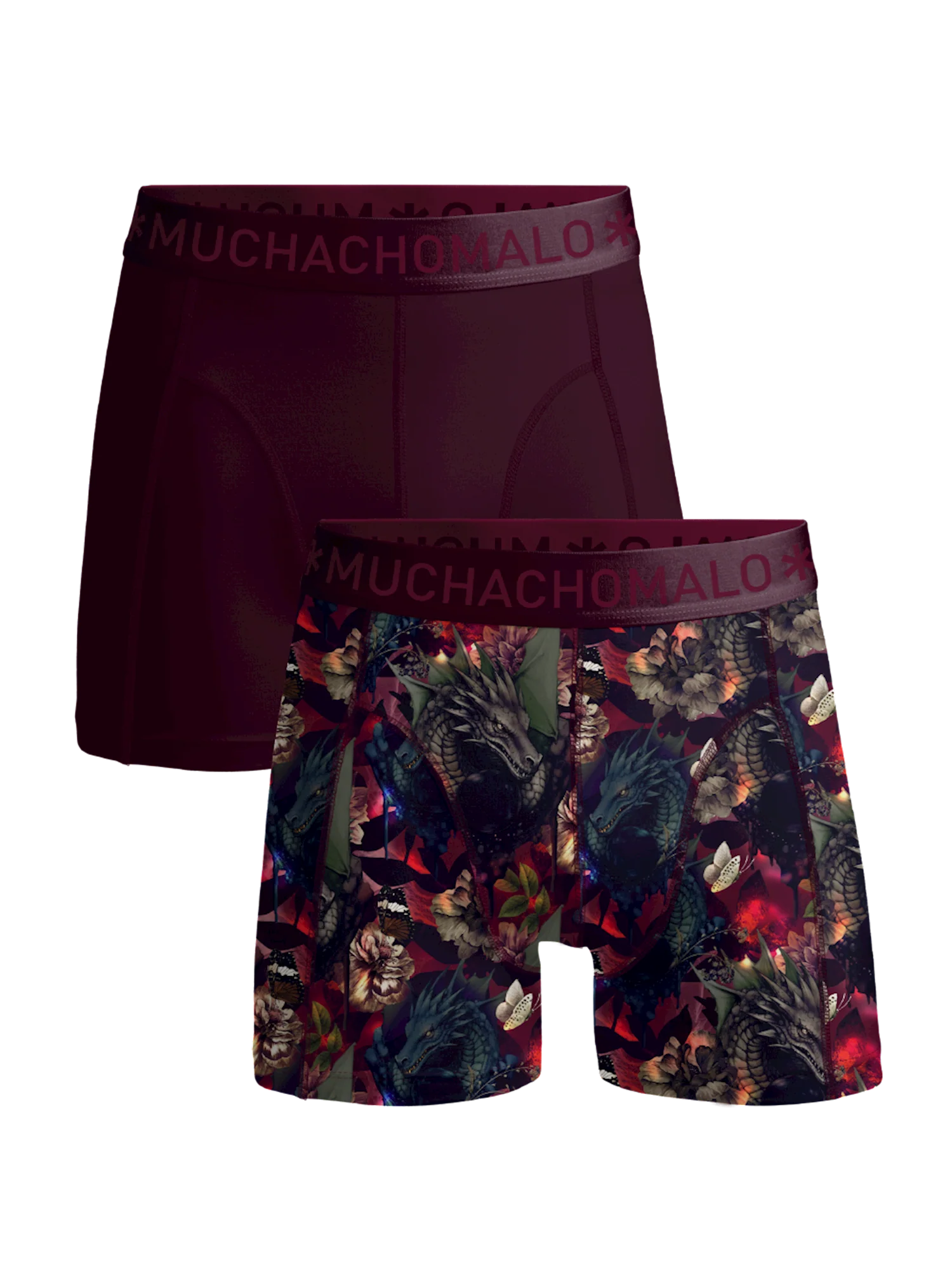 Muchachomalo Jongens 2-pack boxershorts print/effen