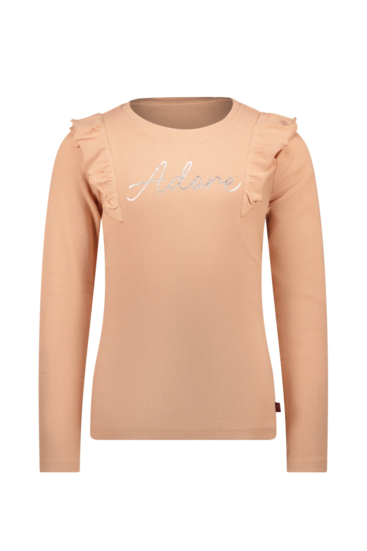 MAYCE Meisjes shirt rib ruffel sorbet