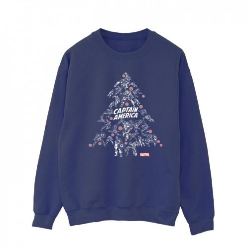 Marvel heren Captain America kerstboomsweatshirt