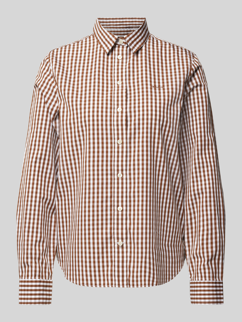 Gant Regular fit overhemdblouse met labelstitching, model 'OPLIN GINGHAM'