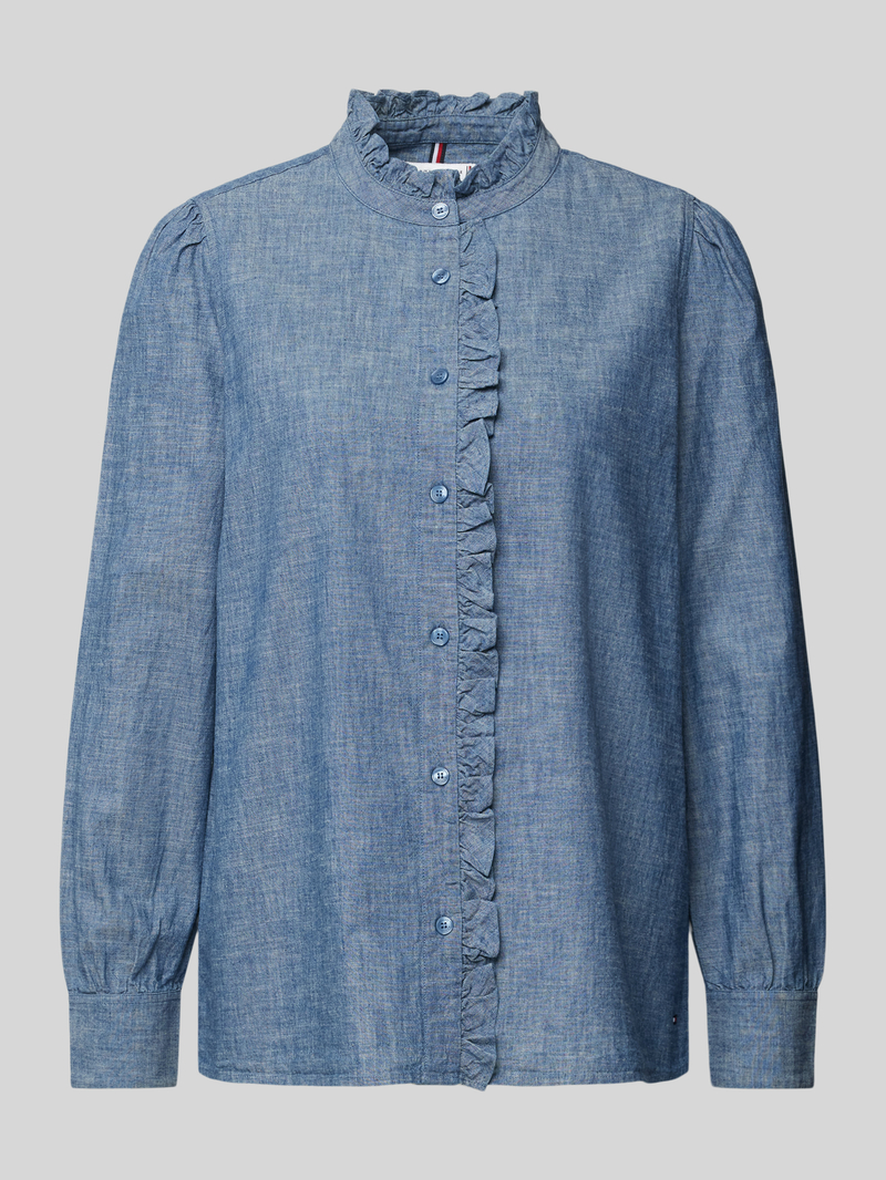 Tommy Hilfiger Overhemdblouse met opstaande kraag, model 'CHAMBRAY'