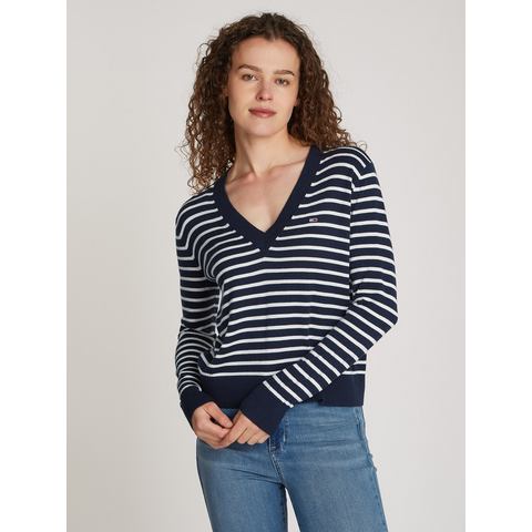 Tommy Jeans Curve Trui met V-hals TJW ESSENTIAL VNECK SWEATER EXT