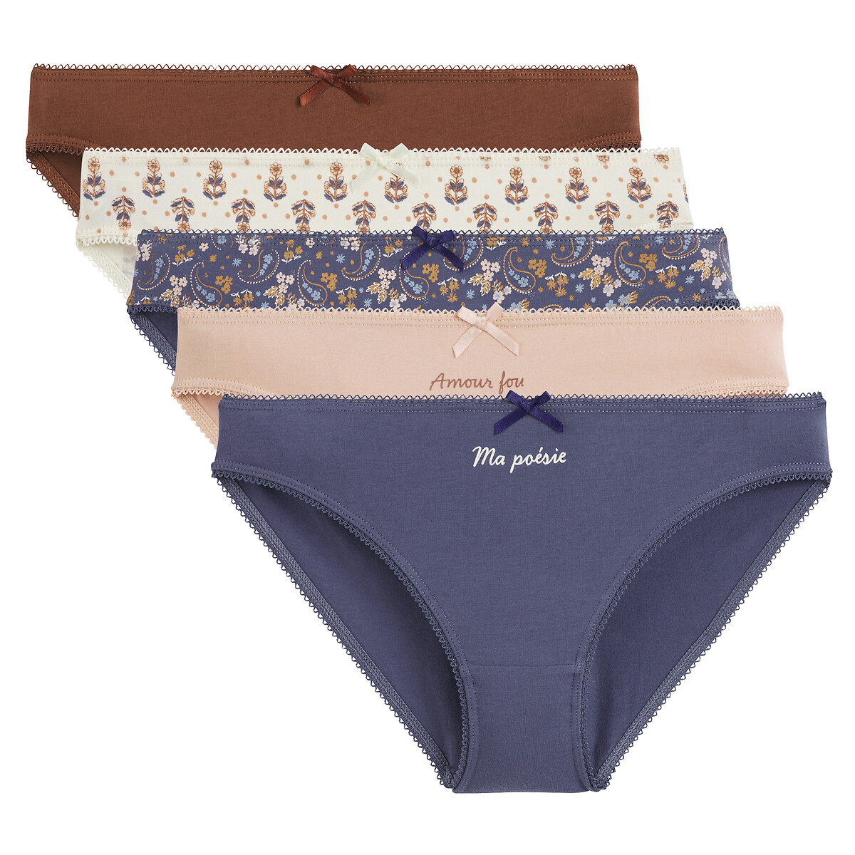 LA REDOUTE COLLECTIONS Set van 5 slips in rekbaar katoen