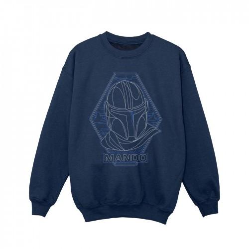 Star Wars Girls The Mandalorian Outline Helm Diamond Sweatshirt