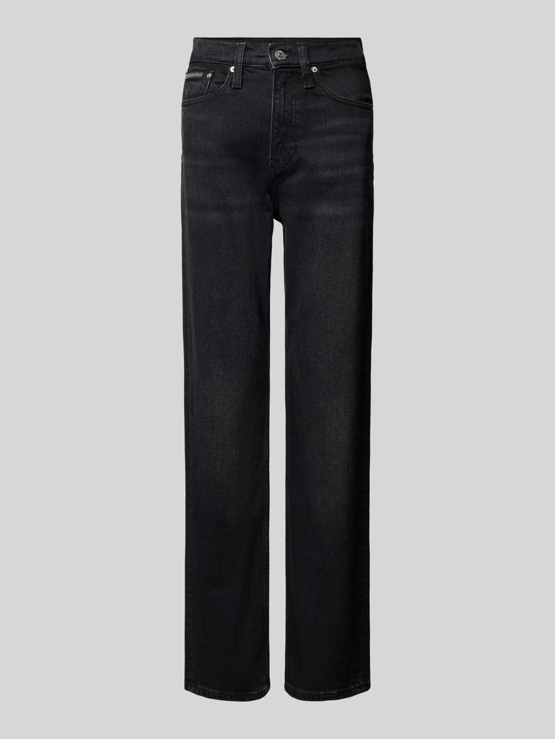 Calvin Klein Jeans Straight fit high waist jeans met labeldetail