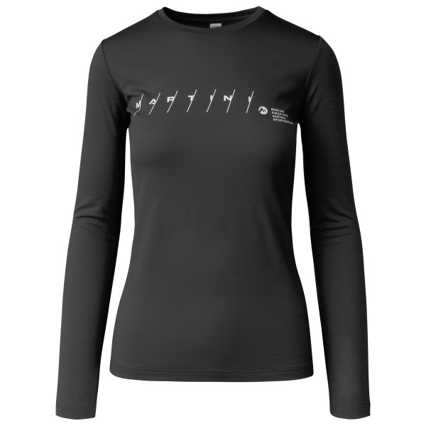 Martini  Women's Argon Shirt - Merinoshirt, zwart/grijs