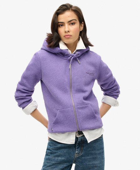 Superdry Vrouwen Essential Logo Hoodie met Rits Paars