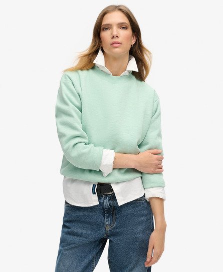 Superdry Vrouwen Essential Logo Sweatshirt met Relaxed fit Groen