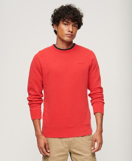 Superdry Mannen Vintage Sweatshirt met Wassing Rood