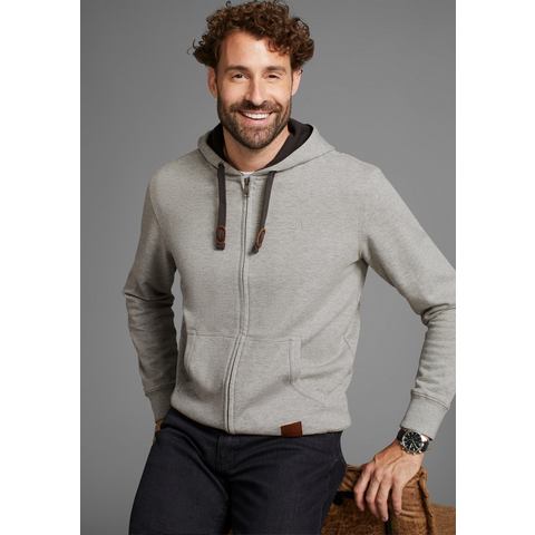 Man's World Capuchonsweatvest met contrastkleurige voering