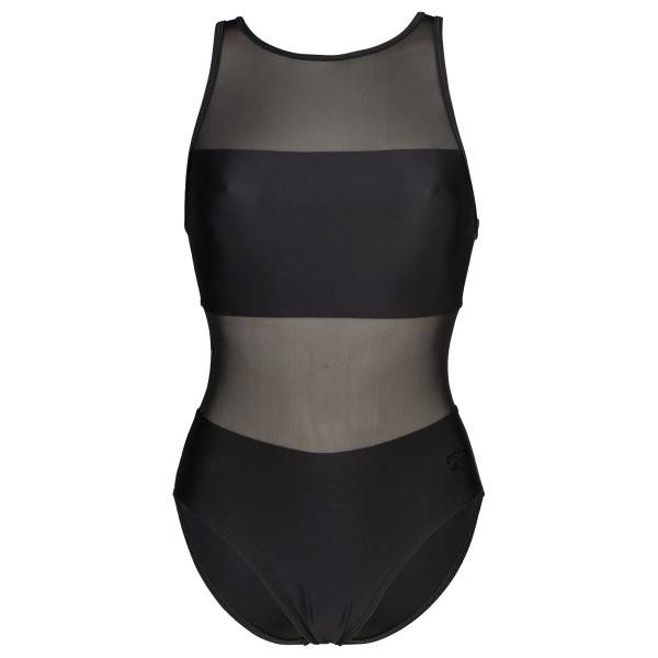 Arena  Women's Mesh Panels Swimsuit Vent Back - Badpak, zwart