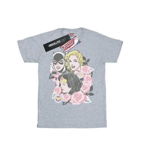 DC Comics meisjes Super Powers katoenen T-shirt met bloemenframe