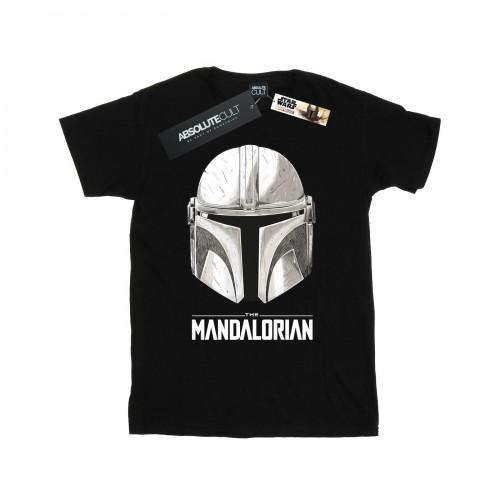 Star Wars Girls The Mandalorian Helmet Logo Cotton T-Shirt