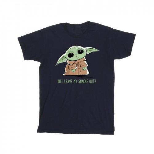 Star Wars Girls The Mandalorian Grogu Snacks Meme Cotton T-Shirt