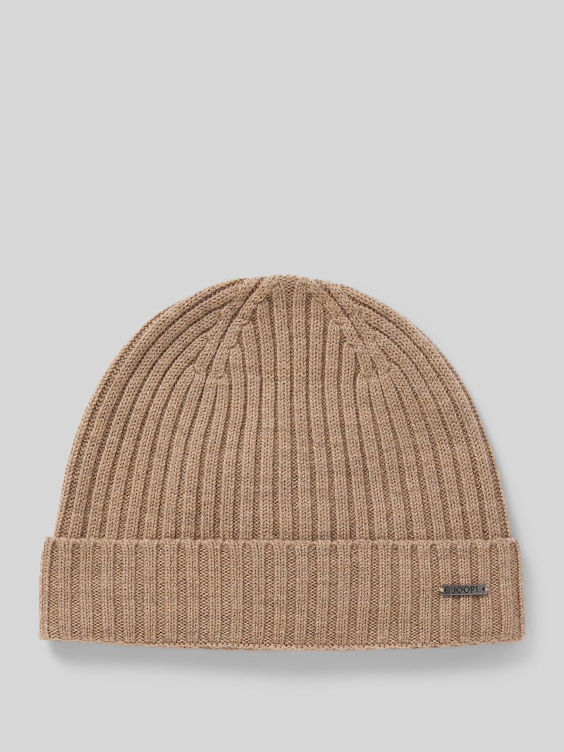 JOOP! Collection Beanie van wol met labeldetail, model 'FRANCIS'