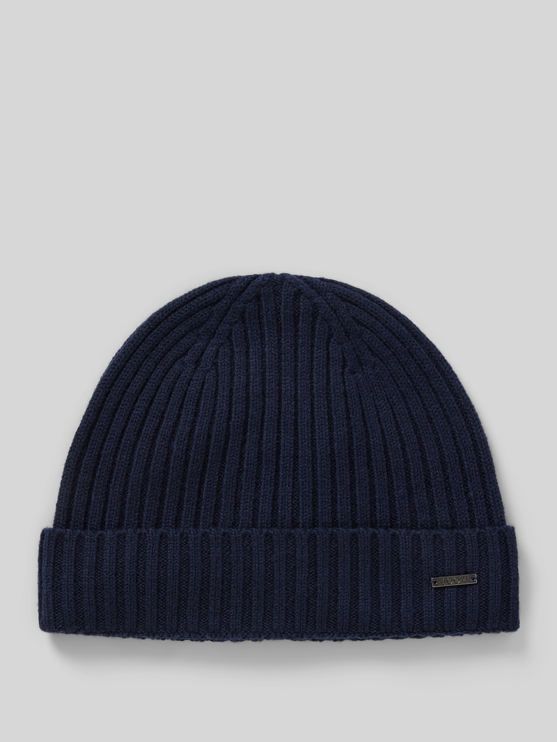 JOOP! Collection Beanie van wol met labeldetail, model 'FRANCIS'