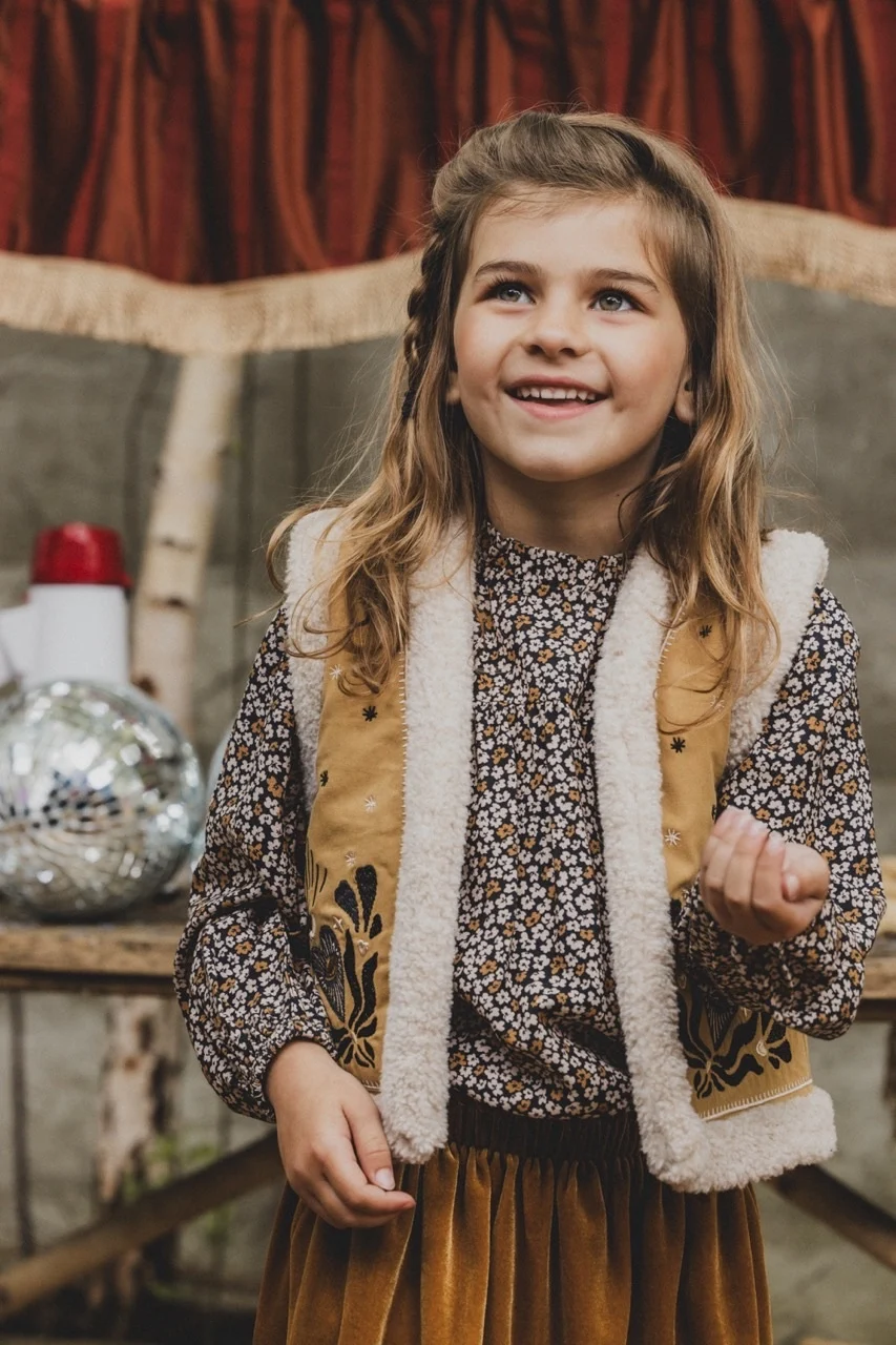 Looxs Revolution Viscose wijde blouse winter dots voor meisjes in de kleur