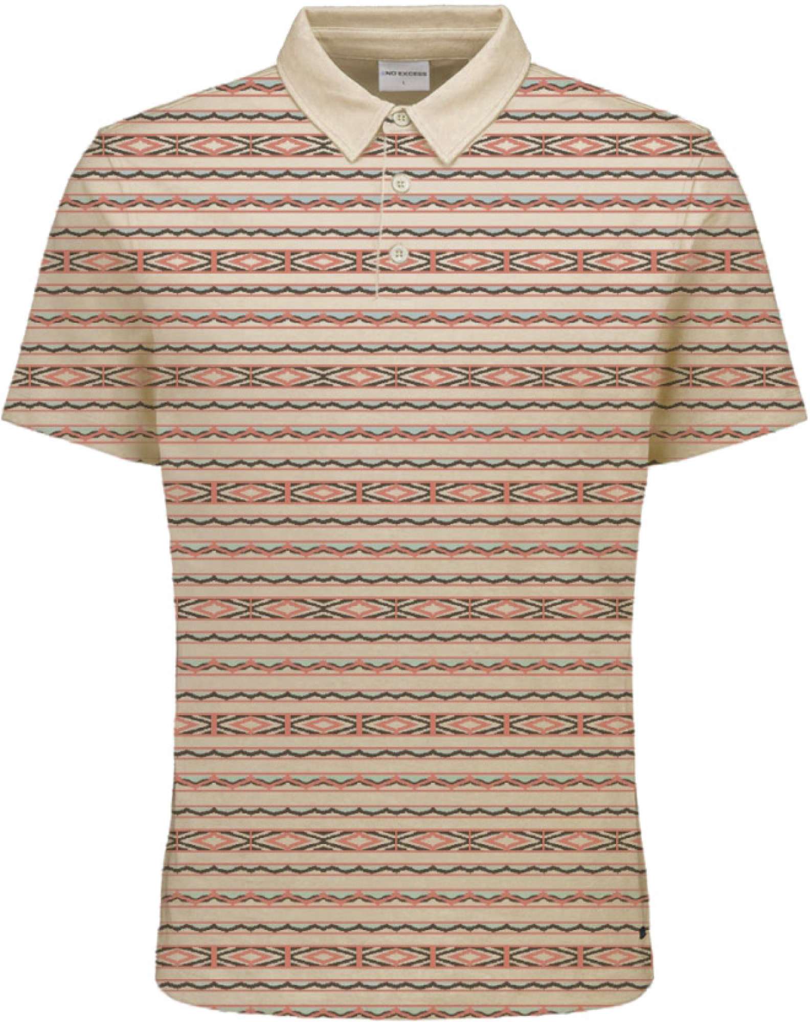 No Excess Polo korte mouw jacquard melon multicolour