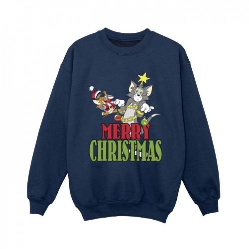 Tom And Jerry Boys Merry Christmas Baubles Sweatshirt