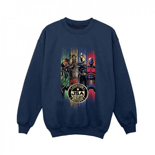 DC Comics jongens zwart Adam JSA gouden badge sweatshirt