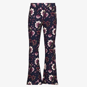 TwoDay meisjes flared broek met bloemenprint blauw