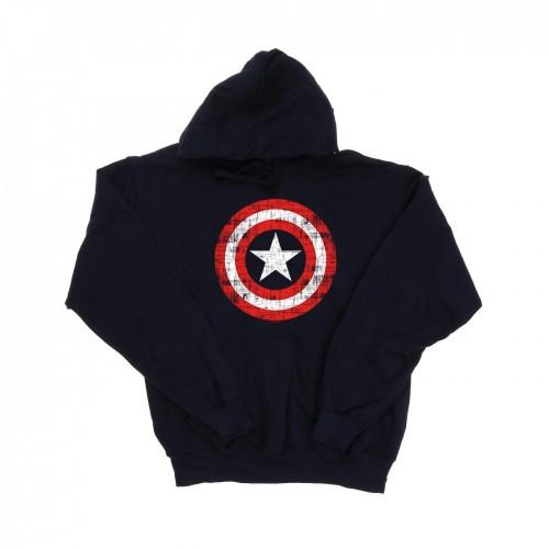 Marvel Heren Avengers Captain America Scratched Shield Hoodie