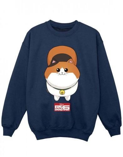 Disney Girls Big Hero 6 Baymax Kitten Face-sweatshirt