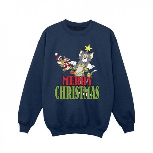 Tom And Jerry Girls Merry Christmas Baubles Sweatshirt